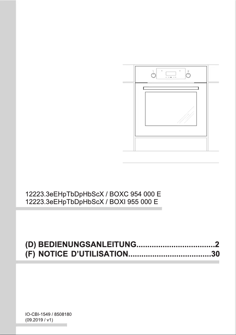 Page n°1 - Manuel utilisateur Amica BOXI 955 000 E