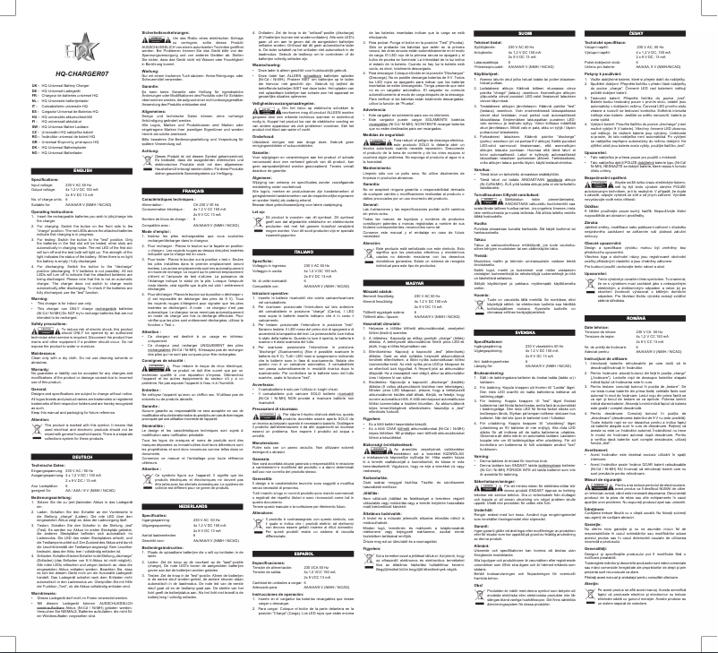 Page 1 of the manual User Manual HQ CHARGER07