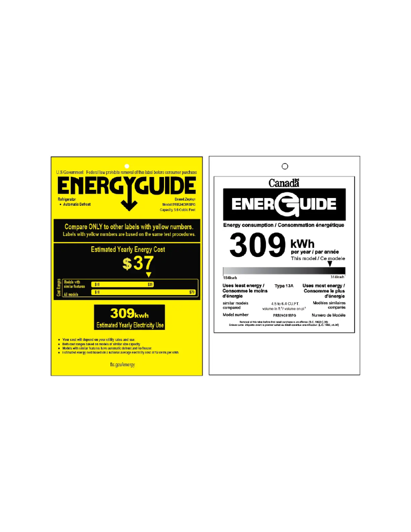 Page n°1 - Label énergétique Zephyr PRB24C01BPG