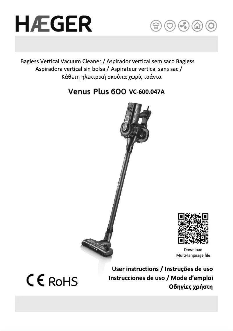 Page 1 de la notice Manuel utilisateur Haeger Venus Plus 600 VC-600.047A