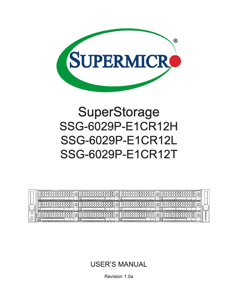 Image de la première page du manuel de l'appareil SuperStorage 6029P-E1CR12T