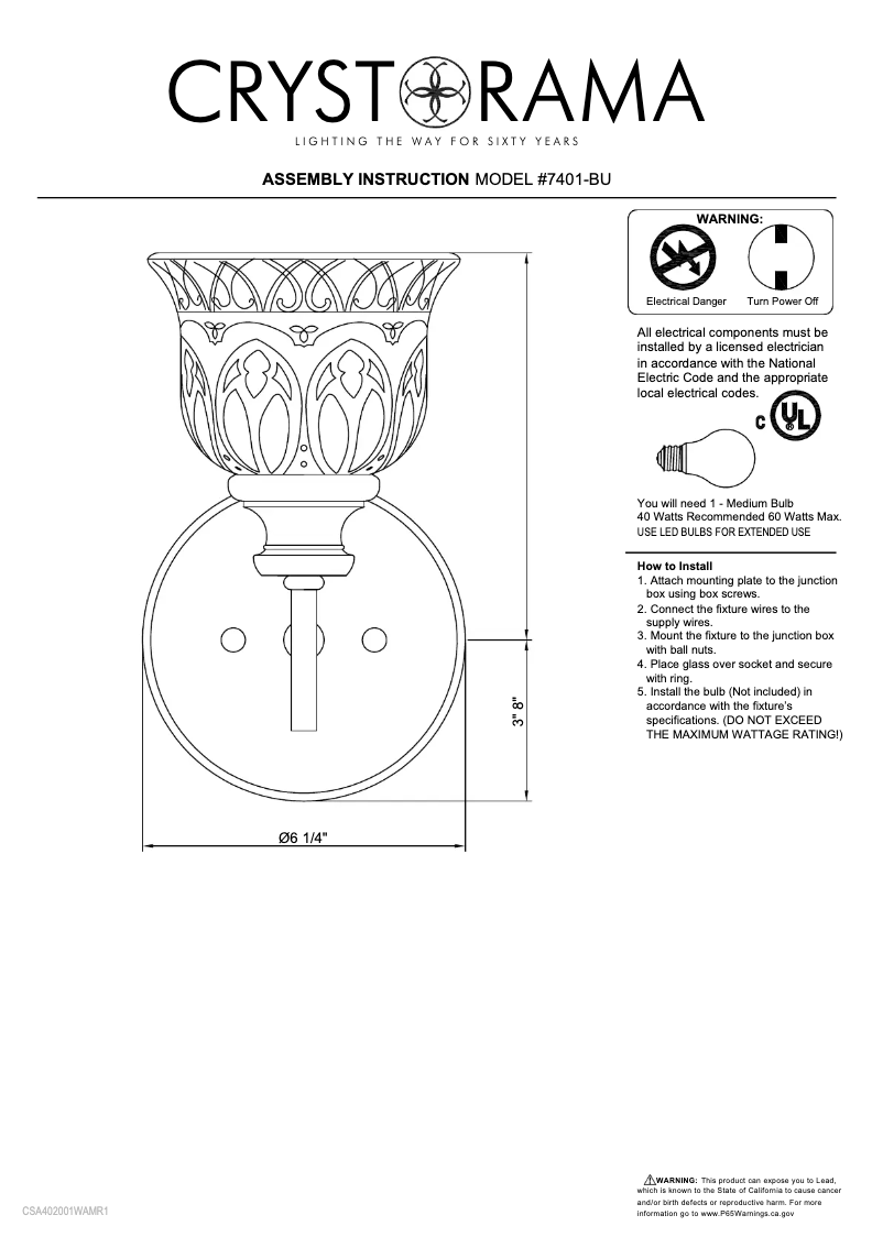 Image de la première page du manuel de l'appareil Norwalk 7401-BU