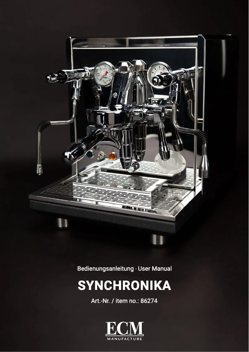 Page 1 de la notice Manuel utilisateur ECM Synchronika