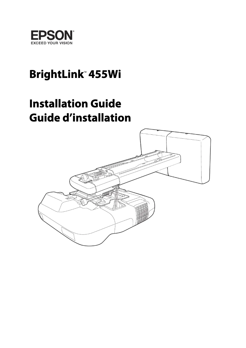 Page 1 de la notice Guide d'installation Epson BrightLink 455Wi