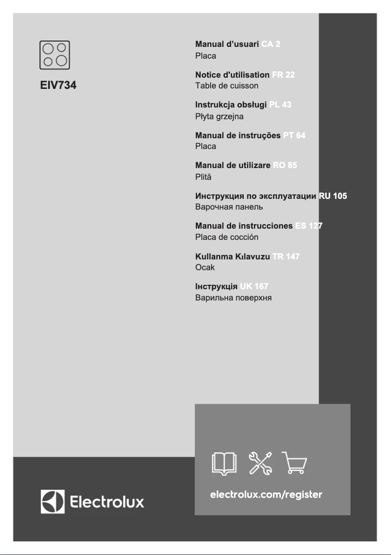 Page 1 de la notice Manuel utilisateur Electrolux EIV734