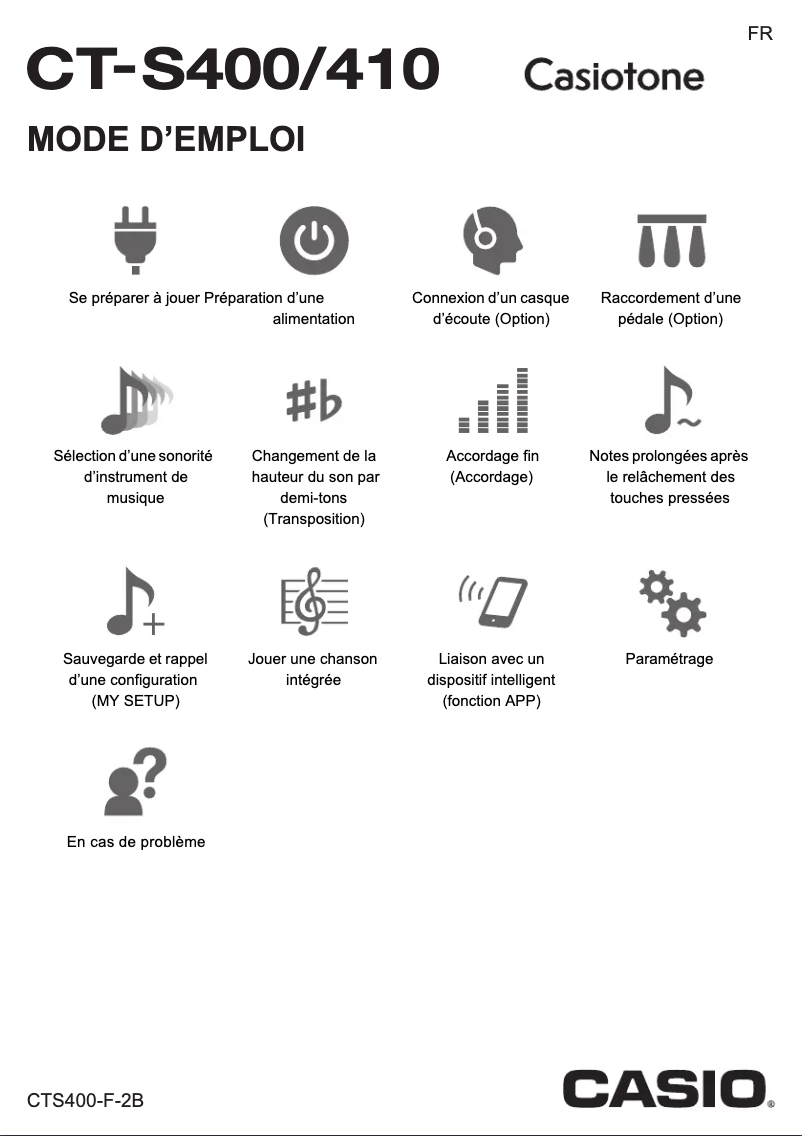 Page 1 de la notice Manuel utilisateur Casio Casiotone CT-S410