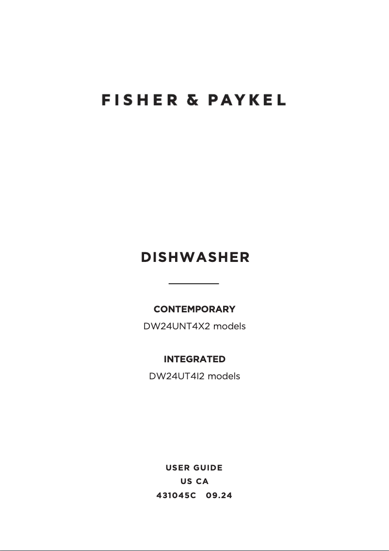 Page 1 de la notice Manuel utilisateur Fisher & Paykel DW24UNT4X2