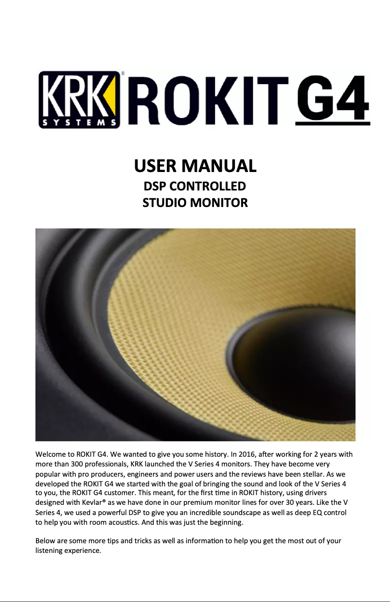 Page 1 de la notice Manuel utilisateur KRK Rokit RP 10-3 G4