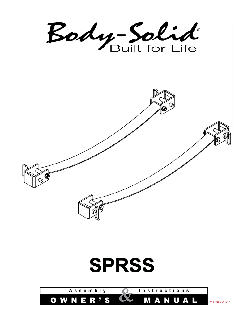 Page 1 de la notice Manuel utilisateur Body-Solid SPRSS