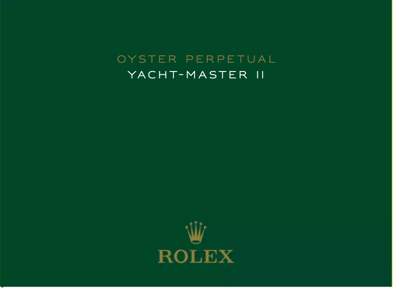 Page n°1 - Manuel utilisateur Rolex Yacht‑Master II