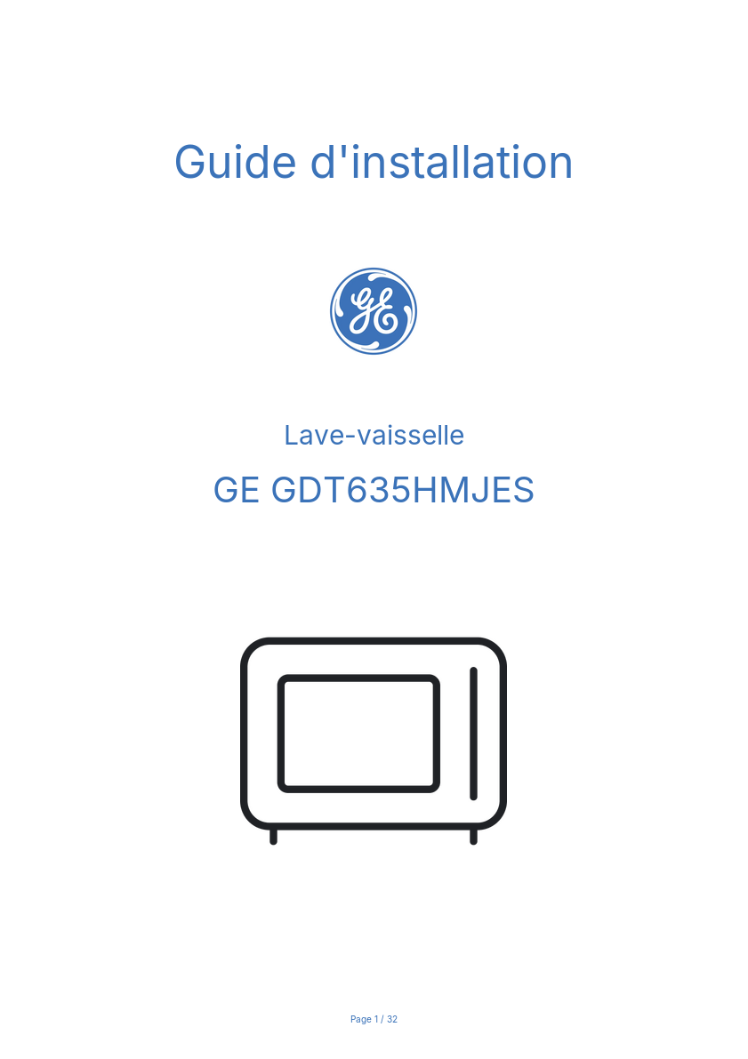 Image de la première page du manuel de l'appareil GDT635HMJES