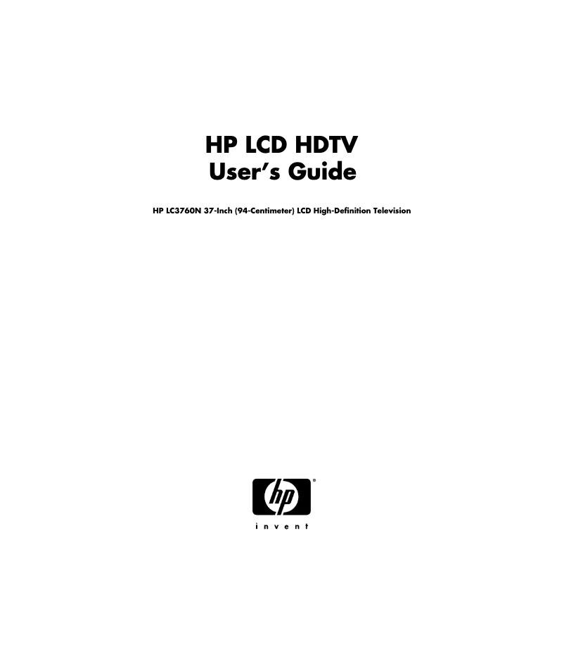 Page 1 de la notice Manuel utilisateur HP LC3760N