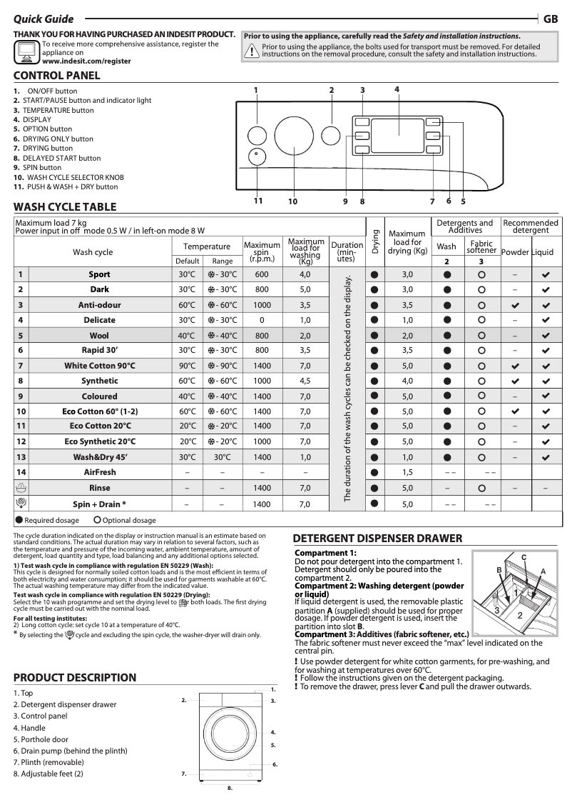 Image de la première page du manuel de l'appareil XWDE 751480X S UK