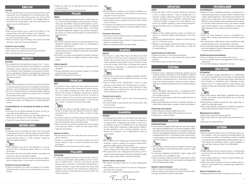 Page 1 de la notice Manuel utilisateur Fine Dine 445839