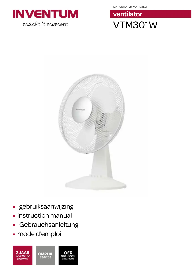 Image de la première page du manuel de l'appareil VTM301W