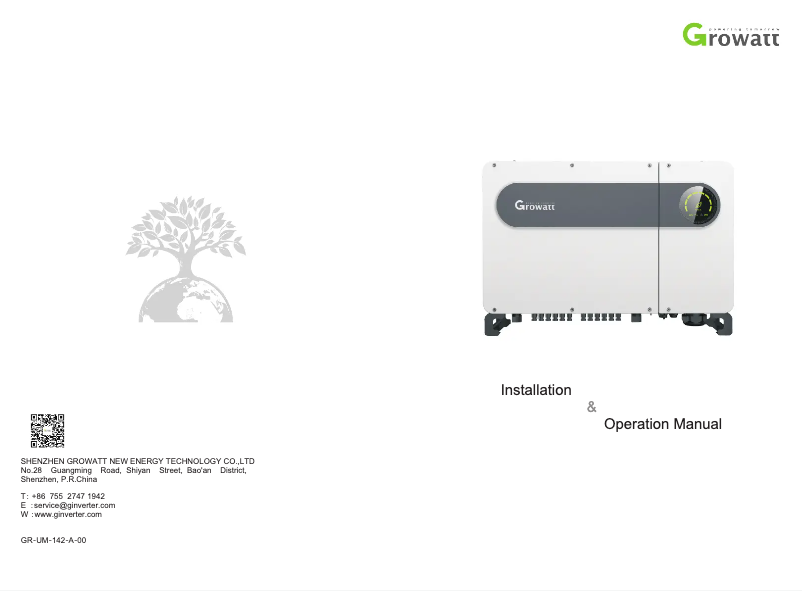 Page n°1 - Guide d'installation Growatt MAX 50KTL3 LV