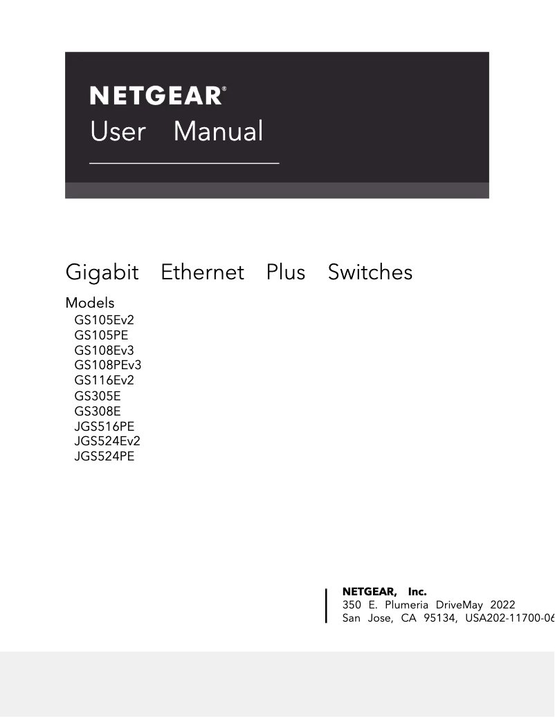 Page n°1 - Manuel utilisateur Netgear GS108PE