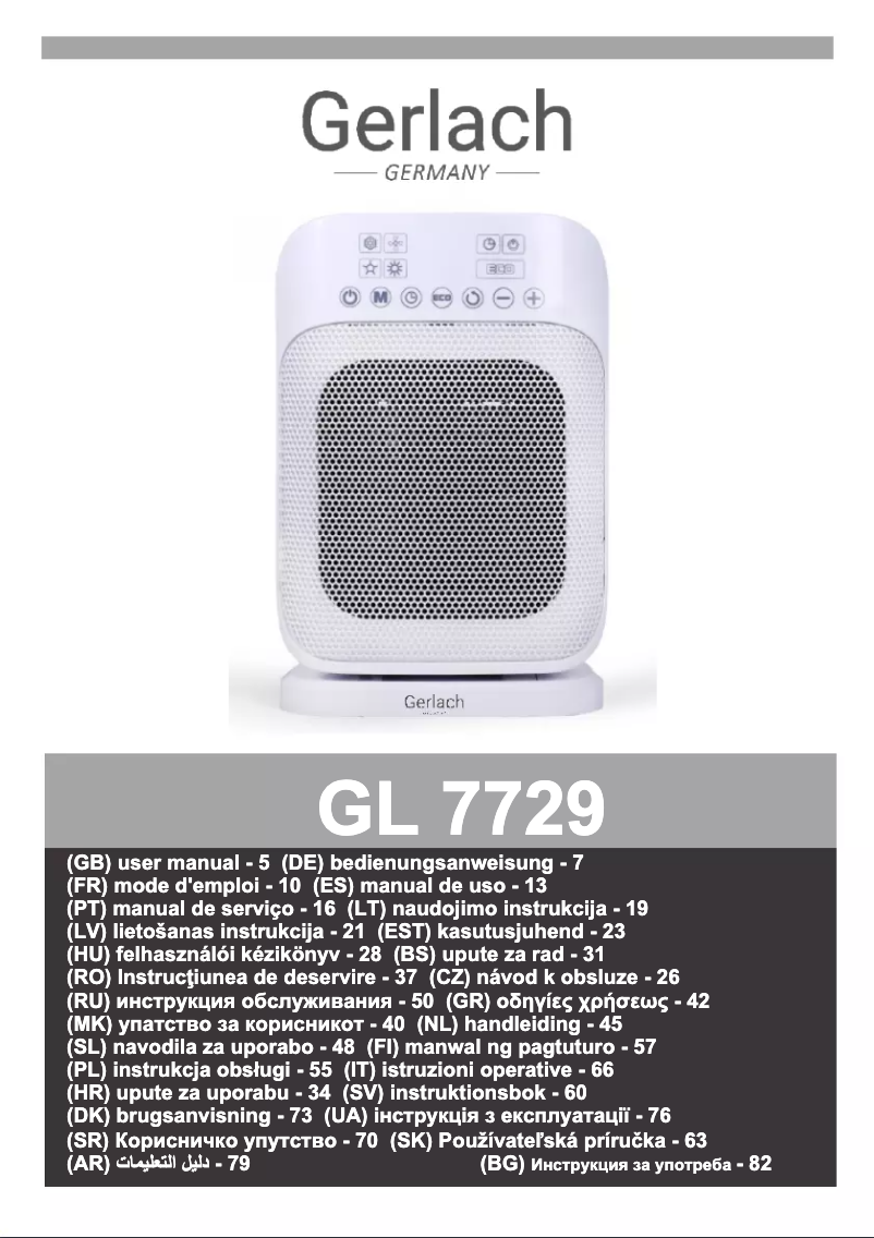Page 1 de la notice Manuel utilisateur Gerlach GL7729