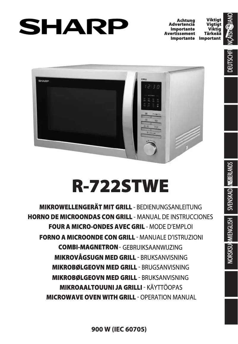 Page n°1 - Manuel utilisateur Sharp R-722STWE