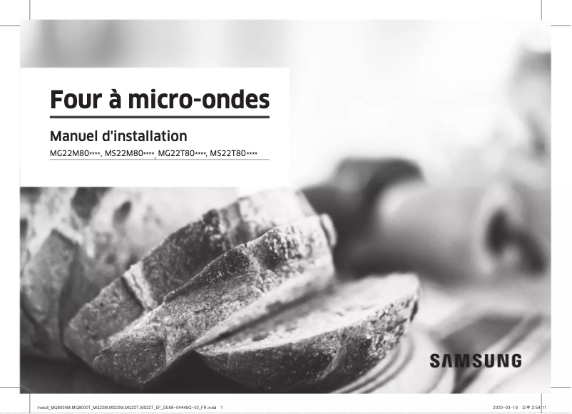 Page 1 de la notice Guide d'installation Samsung MS22T8054AB