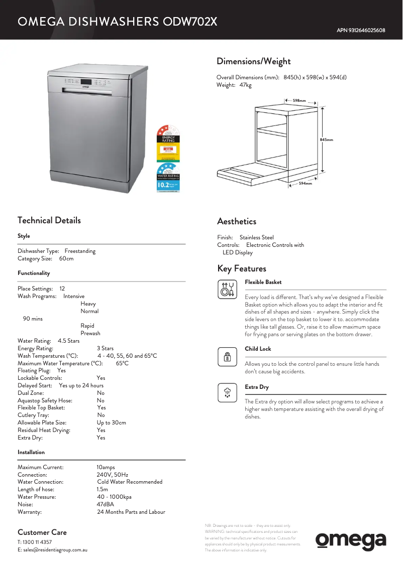 Image de la première page du manuel de l'appareil ODW702X