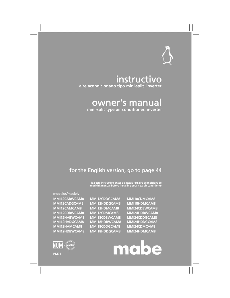 Page n°1 - Manuel utilisateur Mabe MMI18CDMCAM8