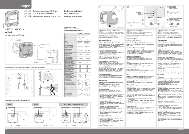 Image de la première page du manuel de l'appareil WUC43