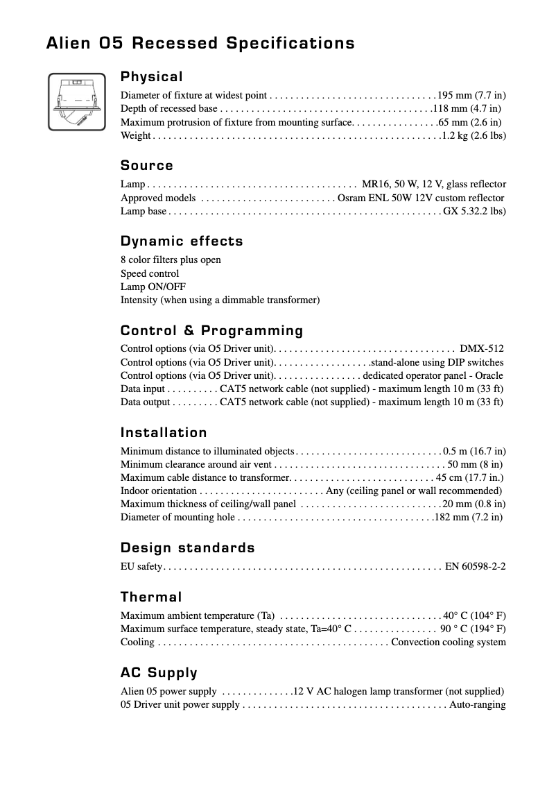 Imagen de la primera página del manual del dispositivo Alien 05
