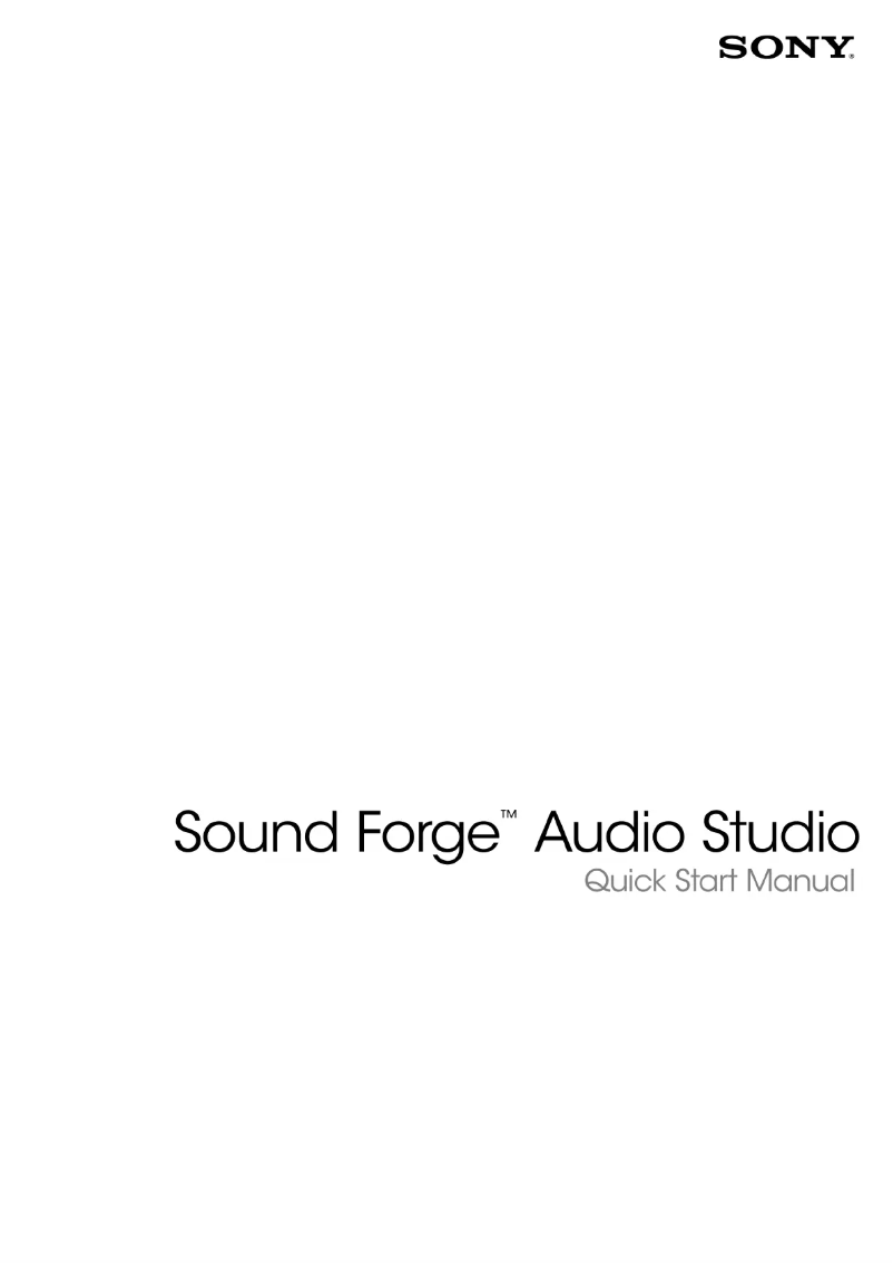 Image de la première page du manuel de l'appareil Sound Forge Audio Studio 10