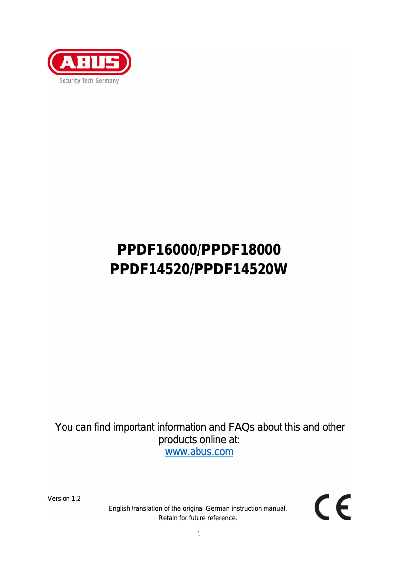 Image de la première page du manuel de l'appareil PPDF 16000