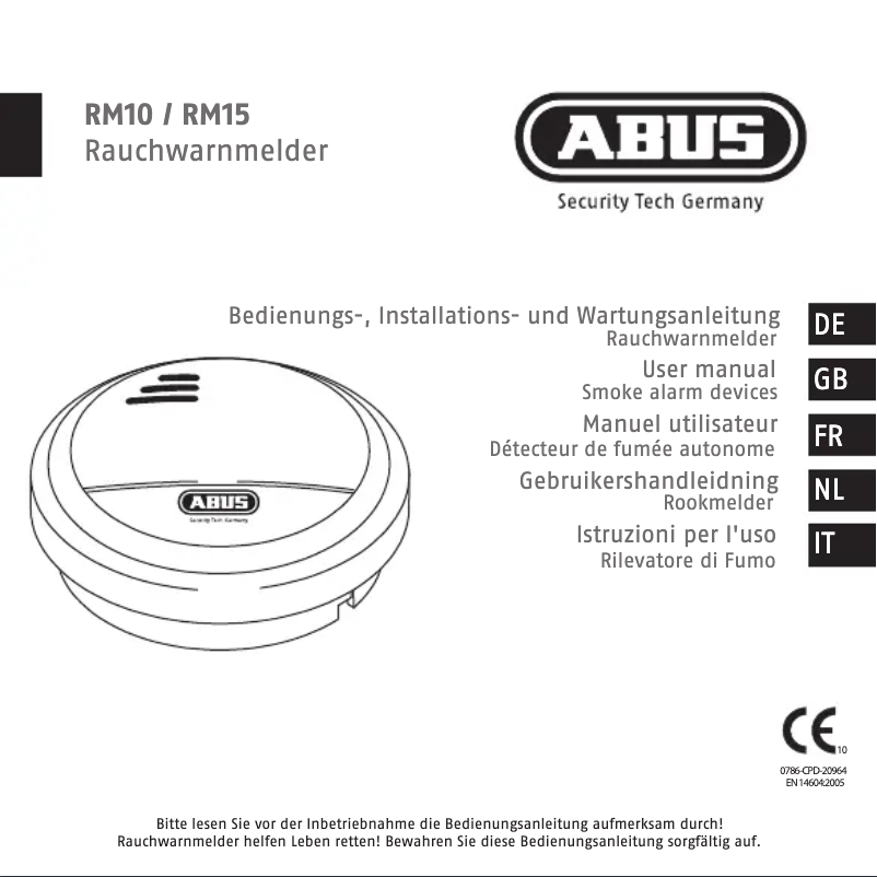 Page n°1 - Manuel utilisateur Abus RM15