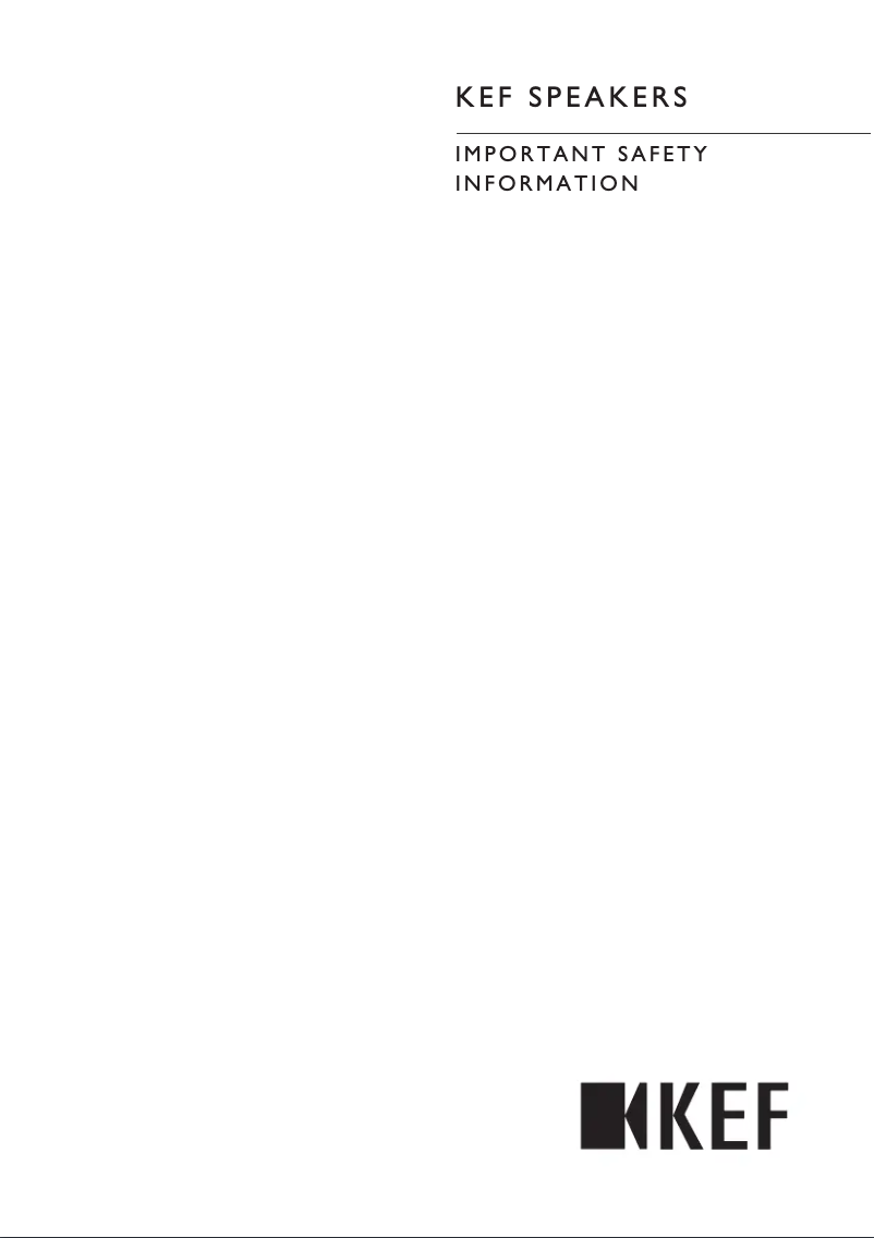 Page n°1 - Instructions de sécurité KEF KF92