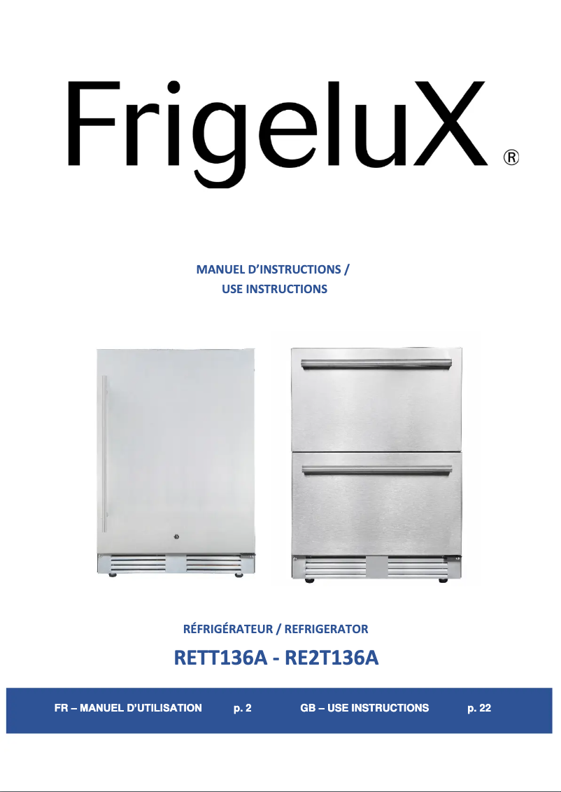 Página 1 del manual Manual de usuario FrigeluX RETT136A