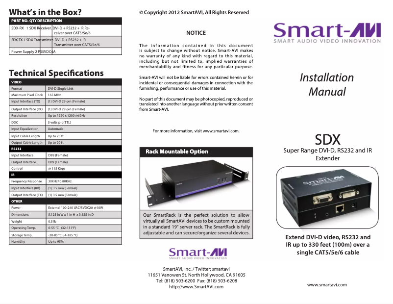 Image de la première page du manuel de l'appareil SDX-S