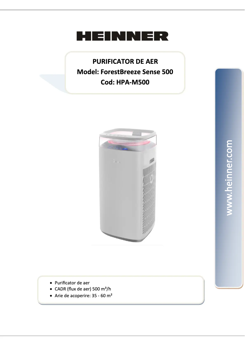 Page 1 de la notice Manuel utilisateur Heinner HPA-M500