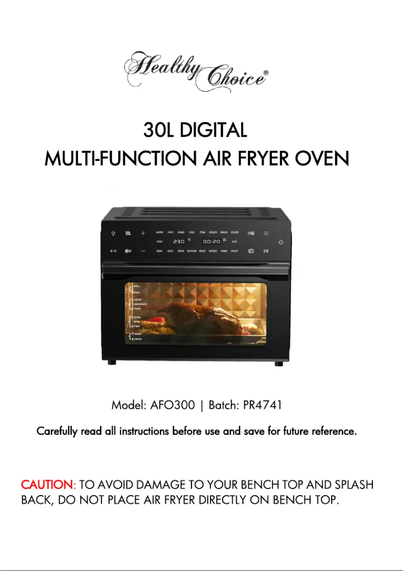 Page 1 de la notice Manuel utilisateur Lenoxx Healthy Choice AFO300