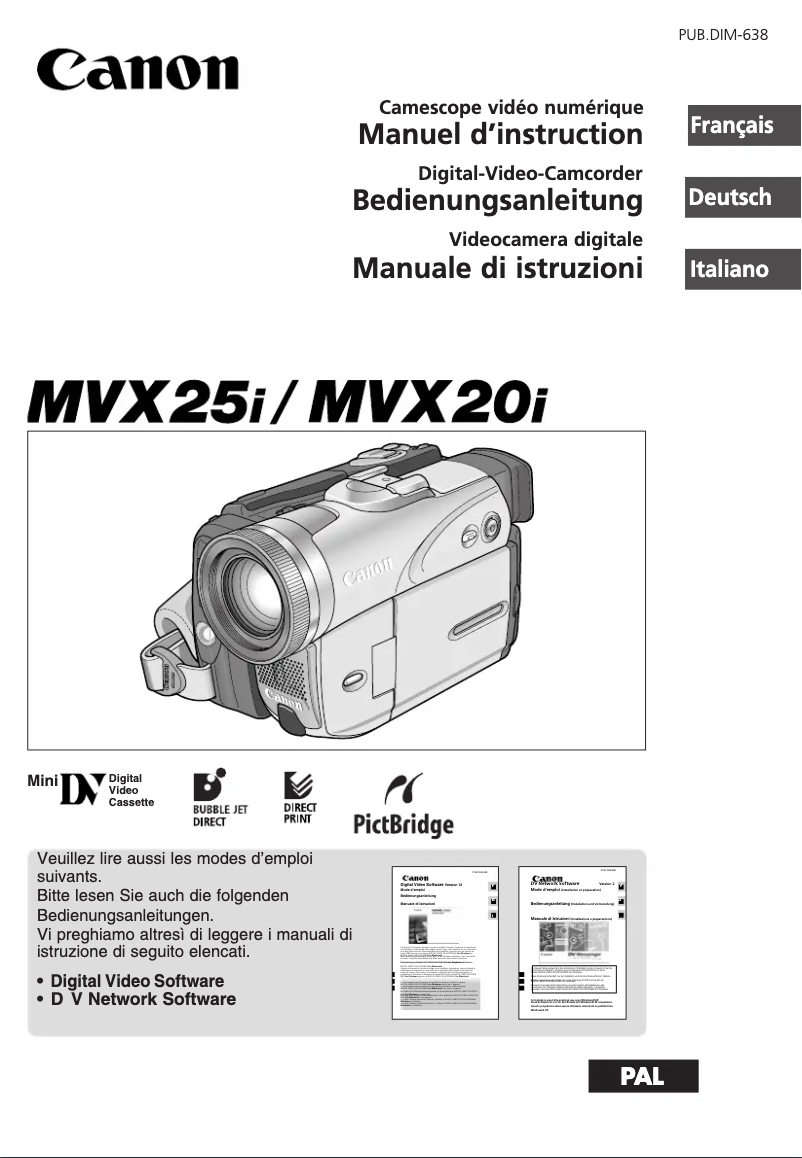 Image de la première page du manuel de l'appareil MVX25i