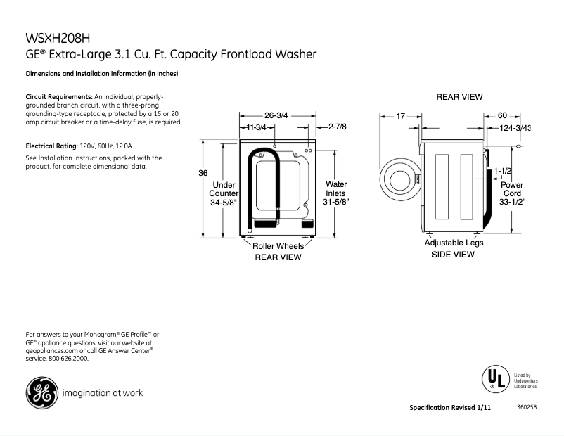 Image de la première page du manuel de l'appareil WSXH208HWW