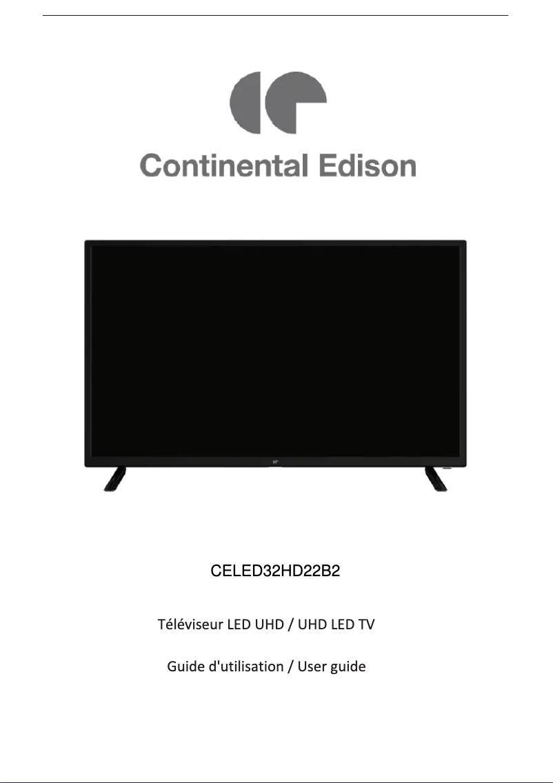 Page 1 de la notice Manuel utilisateur Continental Edison CELED32HD22B2