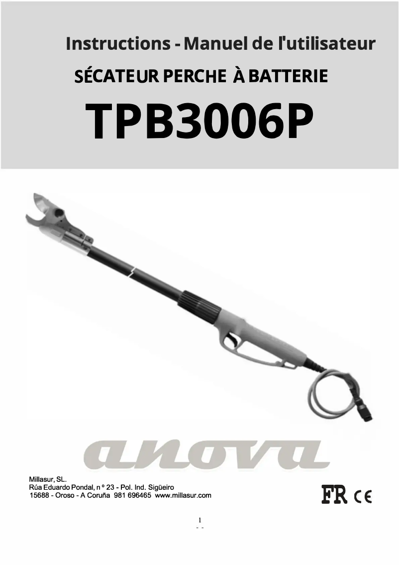 Página 1 del manual Manual de usuario Anova TPB3006P