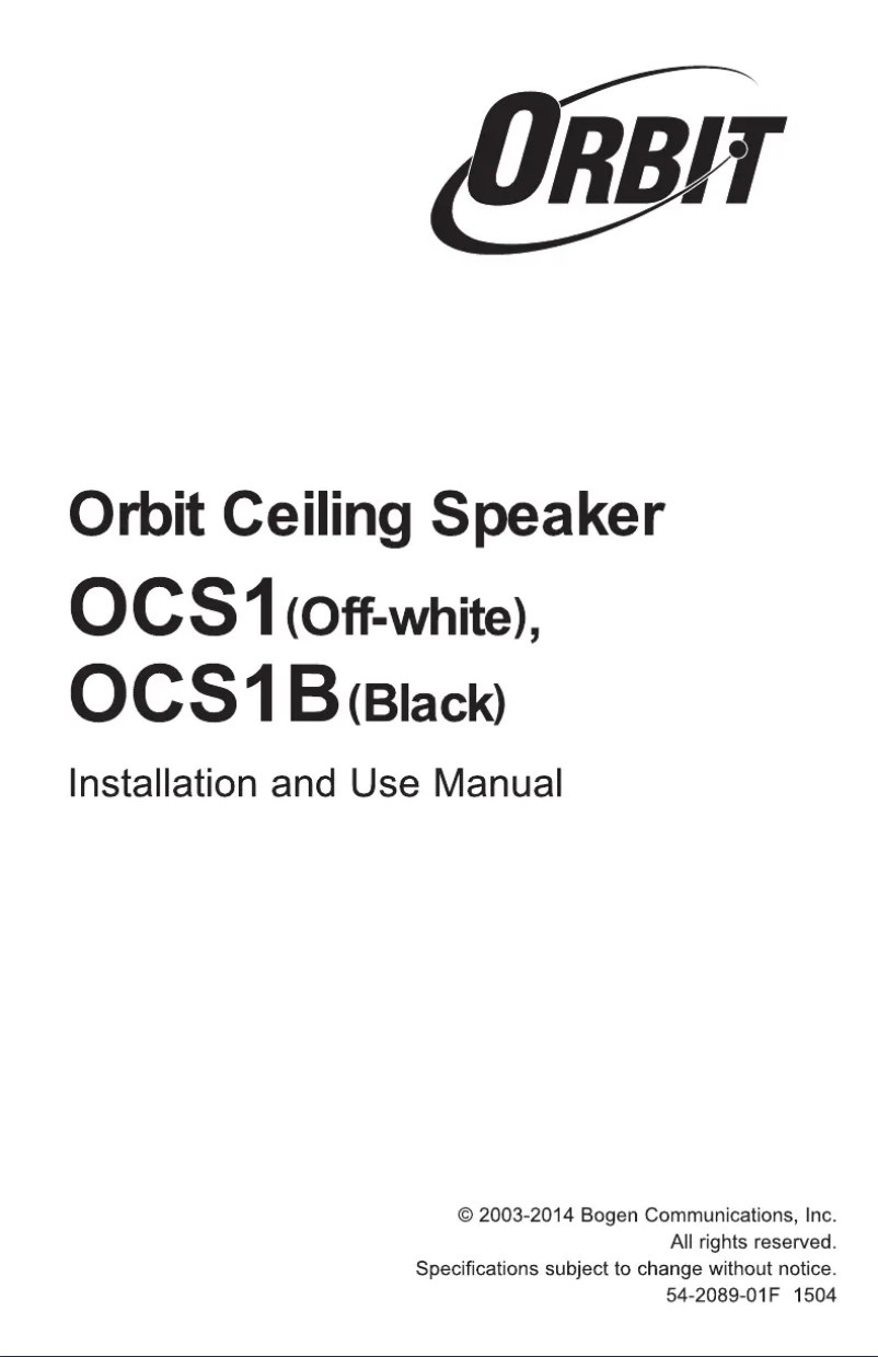 Page 1 de la notice Manuel utilisateur Bogen OCS1