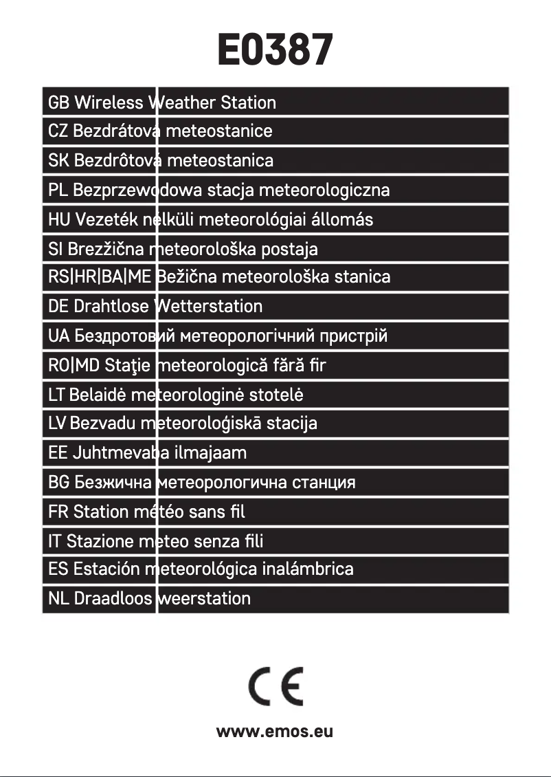 Page n°1 - Manuel utilisateur Emos E0387