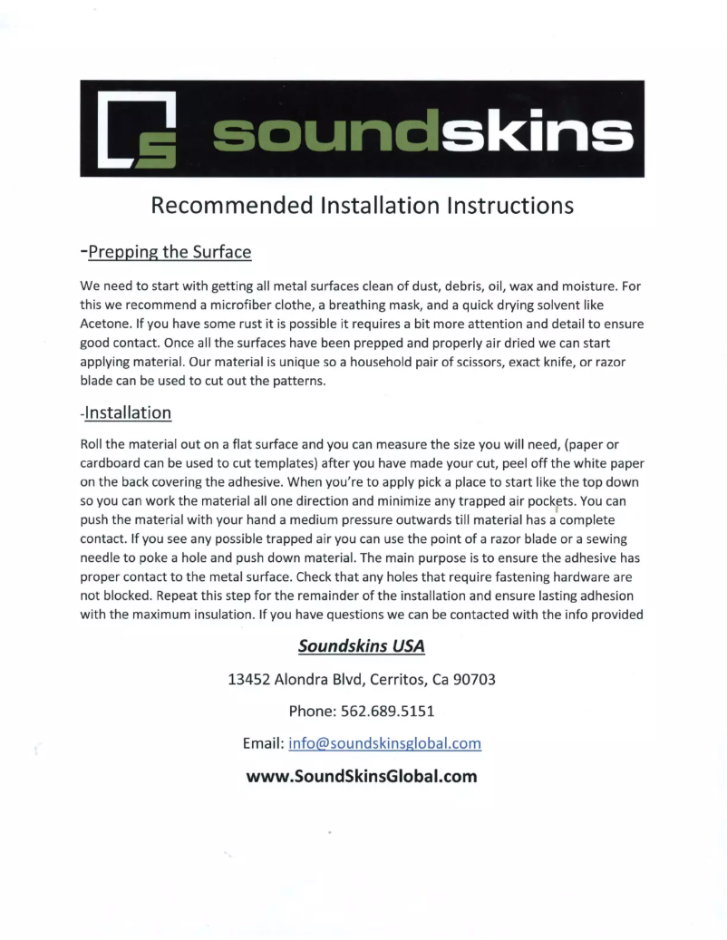 Page n°1 - Manuel utilisateur Soundskins Pro Plus SSPROPLUS-1