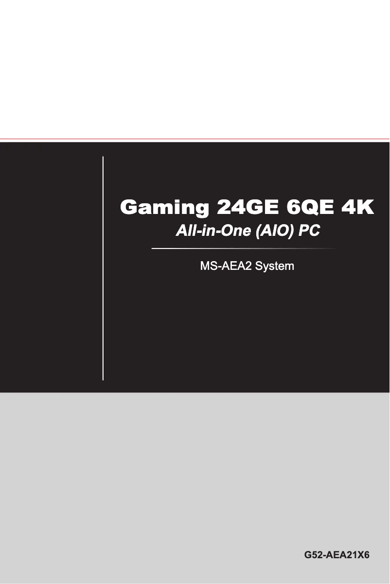Page 1 de la notice Manuel utilisateur MSI Wind Top GAMING 24 6QE4K012