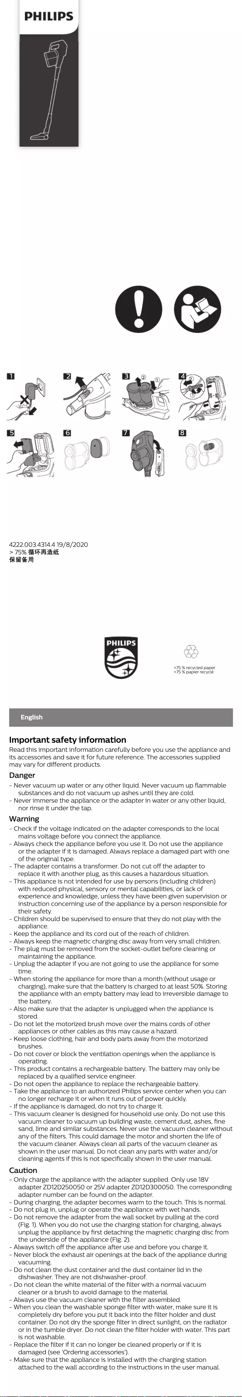 Image de la première page du manuel de l'appareil SpeedPro Max FC6812