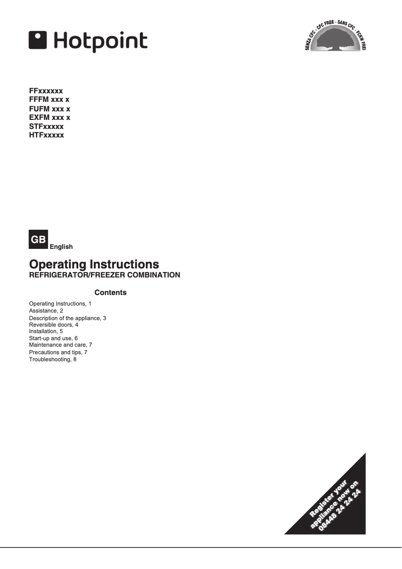 Página 1 del manual Manual de usuario Hotpoint HTF175WP