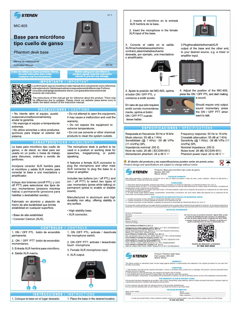 Imagen de la primera página del manual del dispositivo MIC-605