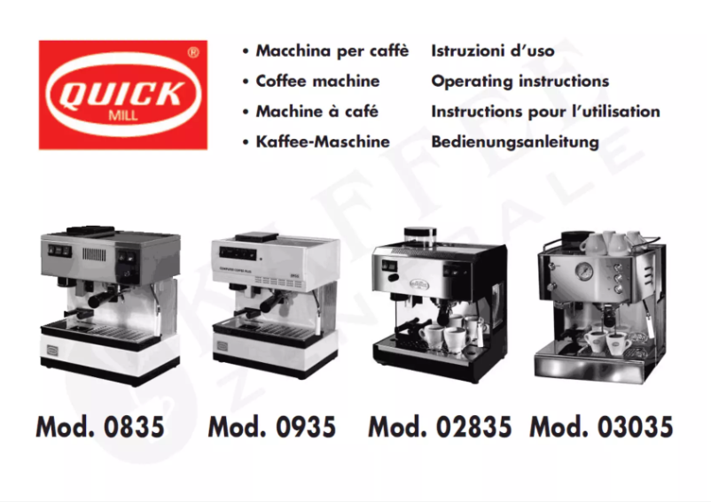 Page 1 de la notice Manuel utilisateur QuickMill 02835