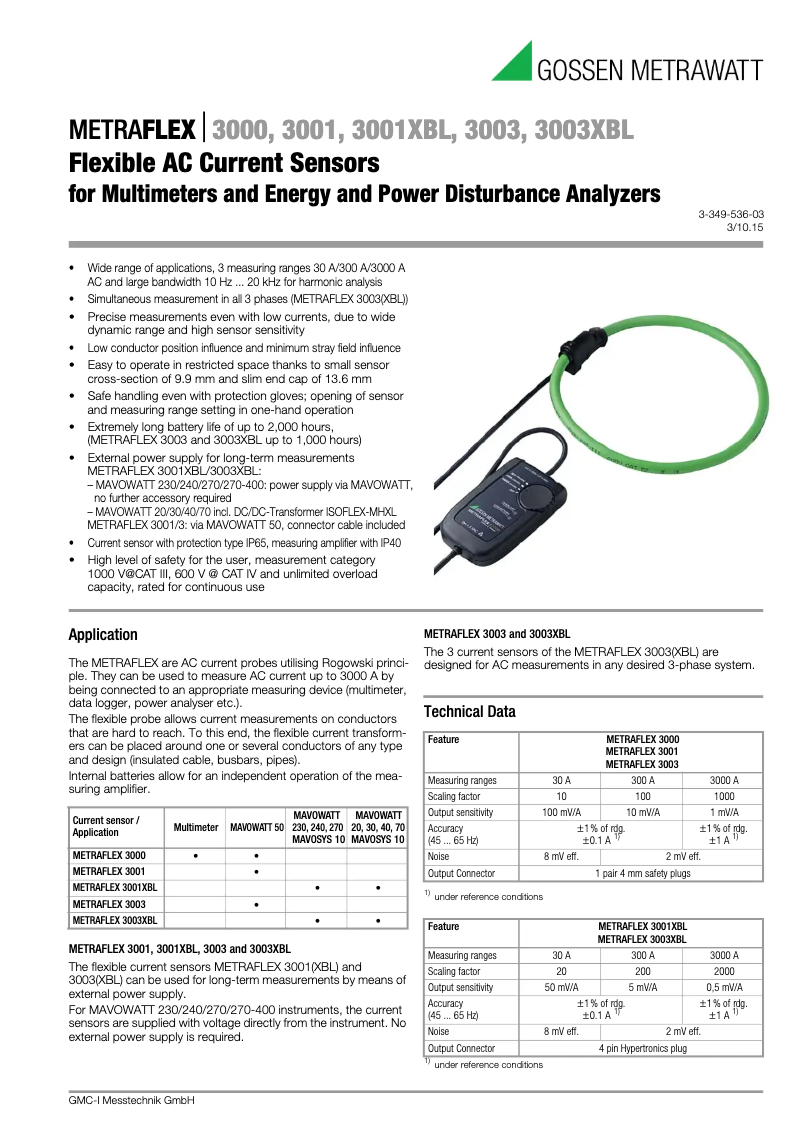 Image de la première page du manuel de l'appareil METRAFLEX 3000