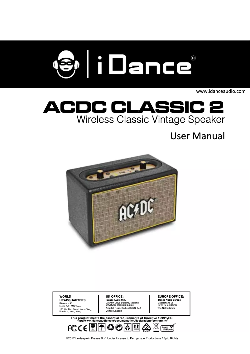 Page 1 de la notice Manuel utilisateur iDance ACDC Classic 2
